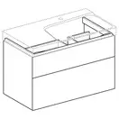 Тумба под раковину с двумя выдвижными ящиками Geberit Xeno² 880 х 462 мм, серый шпон (вырез под сифон справа) (500.516.43.1) фото 2 Aquada.com.ua