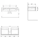 Тумба под раковину с двумя выдвижными ящиками Geberit Xeno² 1174 х 462 мм, белый глянцевый (500.517.01.1) фото 3 Aquada.com.ua