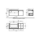 GEBERIT Тумба под раковину Keramag Citterio 1334х554х504 мм, полочка справа (панель - бежевая; корпус - светлый дуб) (500.567.JI.1) фото 2 Aquada.com.ua