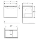 Тумба под раковину 65 см Geberit Acanto, копус белый/белое стекло (500.610.01.2) фото 3 Aquada.com.ua