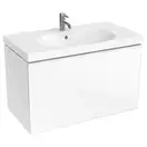 Тумба под раковину 75 см Geberit Acanto, копус белый/белое стекло (500.611.01.2) фото 1 Aquada.com.ua