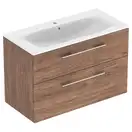 Тумба с раковиной Geberit Selnova Square slim rim 100, тёмный орех (501.246.00.1) фото 1 Aquada.com.ua