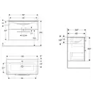 Тумба с раковиной Geberit Selnova Square slim rim 100, тёмный орех (501.246.00.1) фото 3 Aquada.com.ua