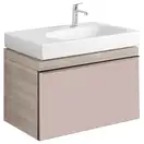 Тумба под раковину Geberit Citterio 75 см, корпус - светлый дуб, стекло - коричневое (835175000) фото 1 Aquada.com.ua