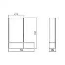 KOLO NOVA PRO шкафчик с зеркалом 80cm, левый, белый глянец (88432000) фото 2 Aquada.com.ua