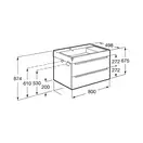 Комплект из раковины и тумбы Roca Inspira 800 х 498 х 674 мм (цвет отделки - 806 блестящий белый) (A851076806) фото 2 Aquada.com.ua