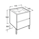Тумба з умивальником Roca Cube 65 см (A85119B806)