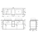 Тумба под раковину с консолью Simas Frame 181 х 57 х h72 см, дуб тёмный (FM2 Rovere scuro) фото 5 Aquada.com.ua