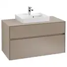 Тумба под умывальник с LED подсветкой 100 см Villeroy & Boch Collaro (Truffle Grey) умывальник в центре (C016L0VG) фото 1 Aquada.com.ua