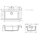 Встраиваемая кухонная мойка Hansgrohe S51 S510-F660 (цвет - серый камень) 660 (43313290) фото 2 Aquada.com.ua