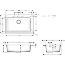 Кухонна мийка Hansgrohe S510-F660 770х510, Concretegrey (43313380)