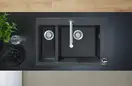 Встраиваемая кухонная мойка Hansgrohe S51 S510-F635 (цвет - чёрный графит) 180/450 (43315170) фото 4 Aquada.com.ua