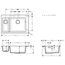 Встраиваемая кухонная мойка Hansgrohe S51 S510-F635 (цвет - серый бетон) 180/450 (43315380) фото 5 Aquada.com.ua