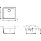 Hansgrohe S510-U450 Мийка кухонна, сірий бетон (43431380)