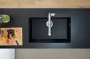 Мойка для монтажа под столешницу Hansgrohe S51 S510-U660 (цвет - чёрный графит) 660 (43432170) фото 2 Aquada.com.ua