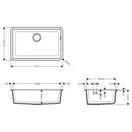 Мойка для монтажа под столешницу Hansgrohe S51 S510-U660 (цвет - серый бетон) 660 (43432380) фото 2 Aquada.com.ua