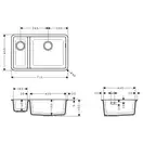 Встраиваемая кухонная мойка Hansgrohe S51 S510-U635 (цвет - чёрный графит) 180/450 (43433170) фото 2 Aquada.com.ua