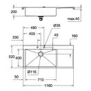 Мийка кухонна Grohe EX Sink K1000 (подвійне крило зліва) (31581SD0)