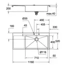 Grohe K1000 Кухонная мойка с крылом, нержавейка (31582SD0)