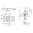 Набор Grohe мойка кухонная K500 31588SD0 + смеситель BauLoop 31368001 (31588SD031368001)