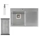 Набір 3 в 1 Qtap кухонна мийка DK6845L 3.0/1.2 мм Satin + сушарка + дозатор для миючого засобу (QTDK6845LSET3012) фото 1 Aquada.com.ua
