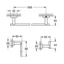Набір аксесуарів 3 в 1 Grohe Essentials Cube New (40777001)