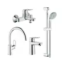 Набор смесителей для ванны 4-в-1 Grohe Bau Loop М (цвет - хром) (123225K) фото 1 Aquada.com.ua