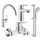 Набор смесителей для ванны 4-в-1 Grohe Bau Loop М (цвет - хром) (123225K)