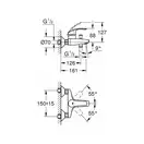 GROHE Набір змішувачів Eurosmart 3 в 1, для ванни і душа (123238S) (123238S) фото 4 Aquada.com.ua