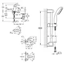 GROHE Набір змішувачів Eurosmart 3 в 1, для ванни і душа (123238S) (123238S) фото 9 Aquada.com.ua