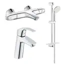 GROHE Набiр змiшувачiв EUROSMART 3 в 1, для ванни та душу з термостатом (34101TM)