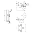 GROHE Набiр змiшувачiв EUROSMART 3 в 1, для ванни та душу з термостатом (34101TM)