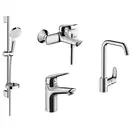 Набор смесителей для ванны и кухни 4-в-1 Hansgrohe Novus/Crometta/Focus (цвет - хром) (1162019) фото 1 Aquada.com.ua