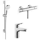 Набор смесителей для душа с термостатом 3-в-1 Hansgrohe Talis E/Crometta (цвет - хром) (131162020) фото 1 Aquada.com.ua