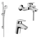 Набор смесителей для ванны 3-в-1 Hansgrohe Logis 70 (цвет - хром) (20180001) фото 1 Aquada.com.ua
