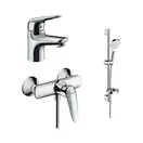 Набор смесителей для душа 3-в-1 Hansgrohe Novus (цвет - хром) (20180005) фото 1 Aquada.com.ua