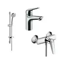 Набор смесителей для ванны 3-в-1 Hansgrohe Novus 70 (цвет - хром) (710362773) фото 1 Aquada.com.ua