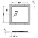 Душевой поддон 80 х 80 х 4 см Duravit Tempano, белый (720187000000000) фото 4 Aquada.com.ua
