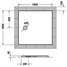 Душевой поддон 100 х 100 х 4 см Duravit Tempano, белый (720189000000000) фото 4 Aquada.com.ua