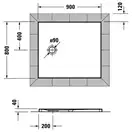 Душевой поддон 90 х 80 х 4 см Duravit Tempano, белый, с Antislip (720192000000000) фото 2 Aquada.com.ua