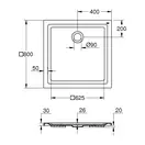 Душовий піддон Grohe 800х800, універсальний, білий (39302000)