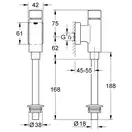GROHE Смыв для писсуара механический RONDO (37342000) фото 3 Aquada.com.ua