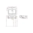 ARTCERAM Раковина подвесная Art Ceram Hi-line 65 х 51,5 см, черный глянцевый (HIL004 03;00) фото 2 Aquada.com.ua