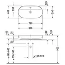 Раковина на столешницу Duravit Luv 800мм, с плоскостью для смесителя (0380800000) фото 3 Aquada.com.ua