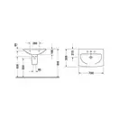 DURAVIT CARO умывальник 70*50,5см (0434700000) фото 2 Aquada.com.ua