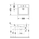 Раковина накладная на столешницу Duravit Vero 50х47 см (0452500000) фото 3 Aquada.com.ua
