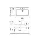 Раковина для мебели Duravit Vero 80 х 47 см, чёрная (0454800800) фото 2 Aquada.com.ua