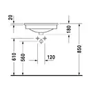 Встраиваемый умывальник Duravit Caro 560х445 мм. (0461570000) фото 3 Aquada.com.ua