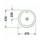 Встраиваемая раковина Duravit Architec d=47 см, с переливом (0468470000) фото 5 Aquada.com.ua