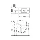 Раковина Duravit Vero 50х25 см (отв. для смесителя справа) (0703500008) фото 2 Aquada.com.ua